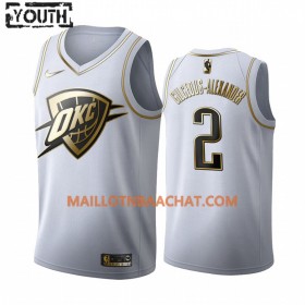 Maillot NBA Oklahoma City Thunder Shai Gilgeous-Alexander 2 Nike 2019-20 Blanc Golden Edition Swingman - Enfant
